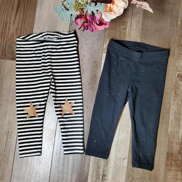 Cat & Jack Baby Toddler Girl Size 18M Glittery Casual Leggings Pants Bundle - Picture 4 of 12